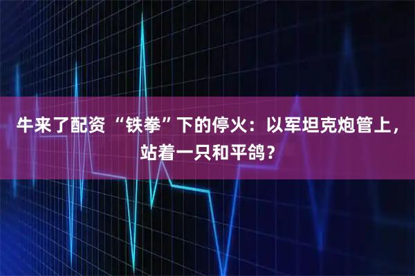 牛来了配资 “铁拳”下的停火：以军坦克炮管上，站着一只和平鸽？